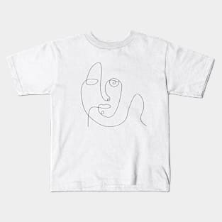 One Line Art Face. Kids T-Shirt